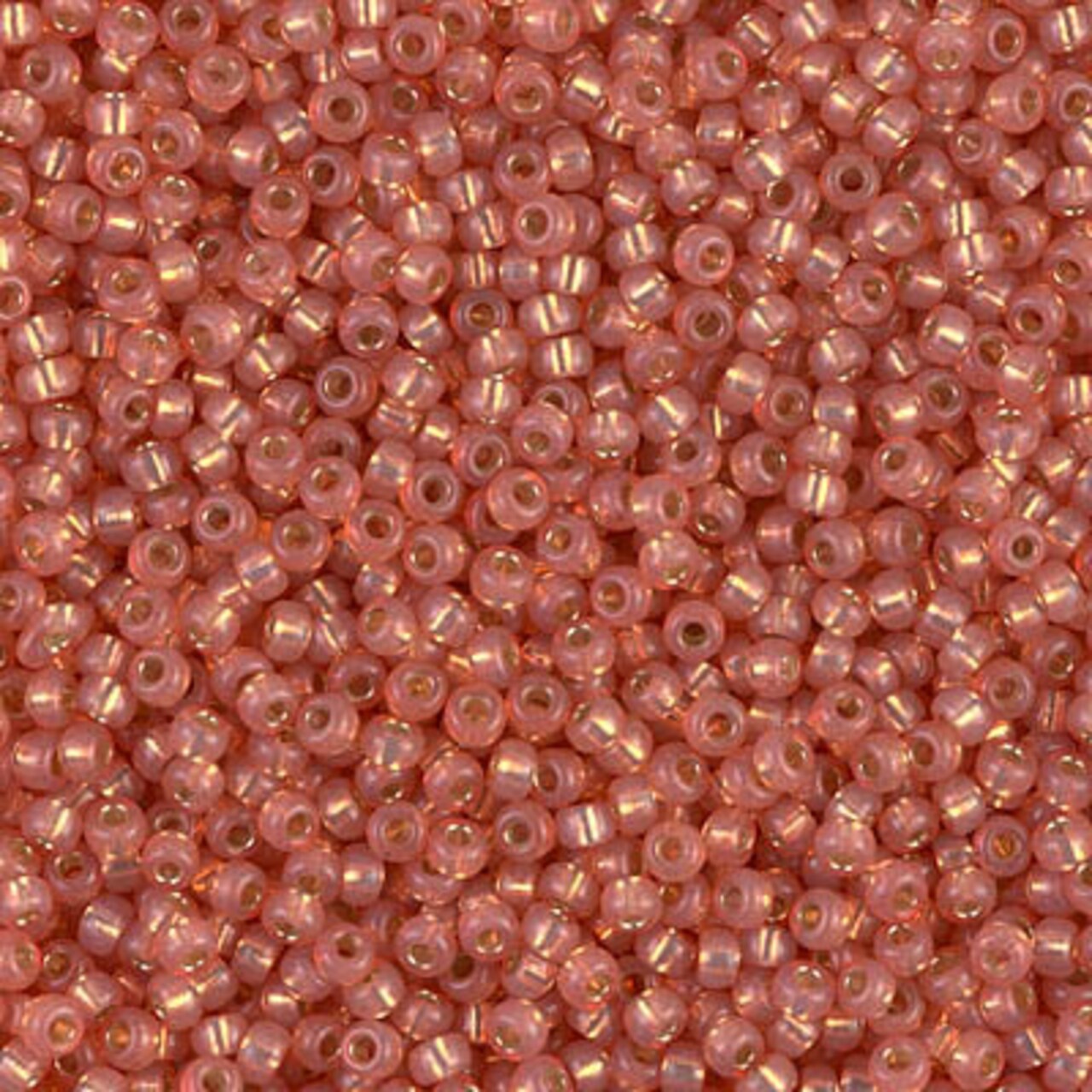 Miyuki 11 Round Seed Bead, 11-553, Dyed Dark Peach Silverlined Alabaster, 13 grams
